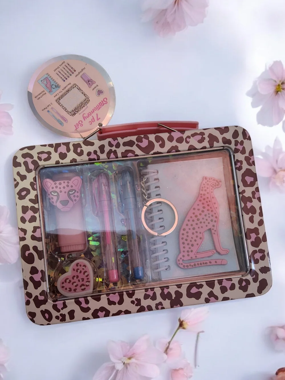 Leopard Print Pink Stationery Gift Set